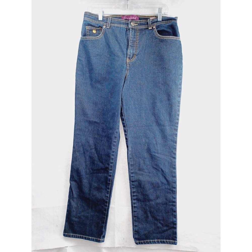 Gloria Vanderbilt Jeans Womens 12  Blue Dark Wash Amanda Slim High Rise Casual